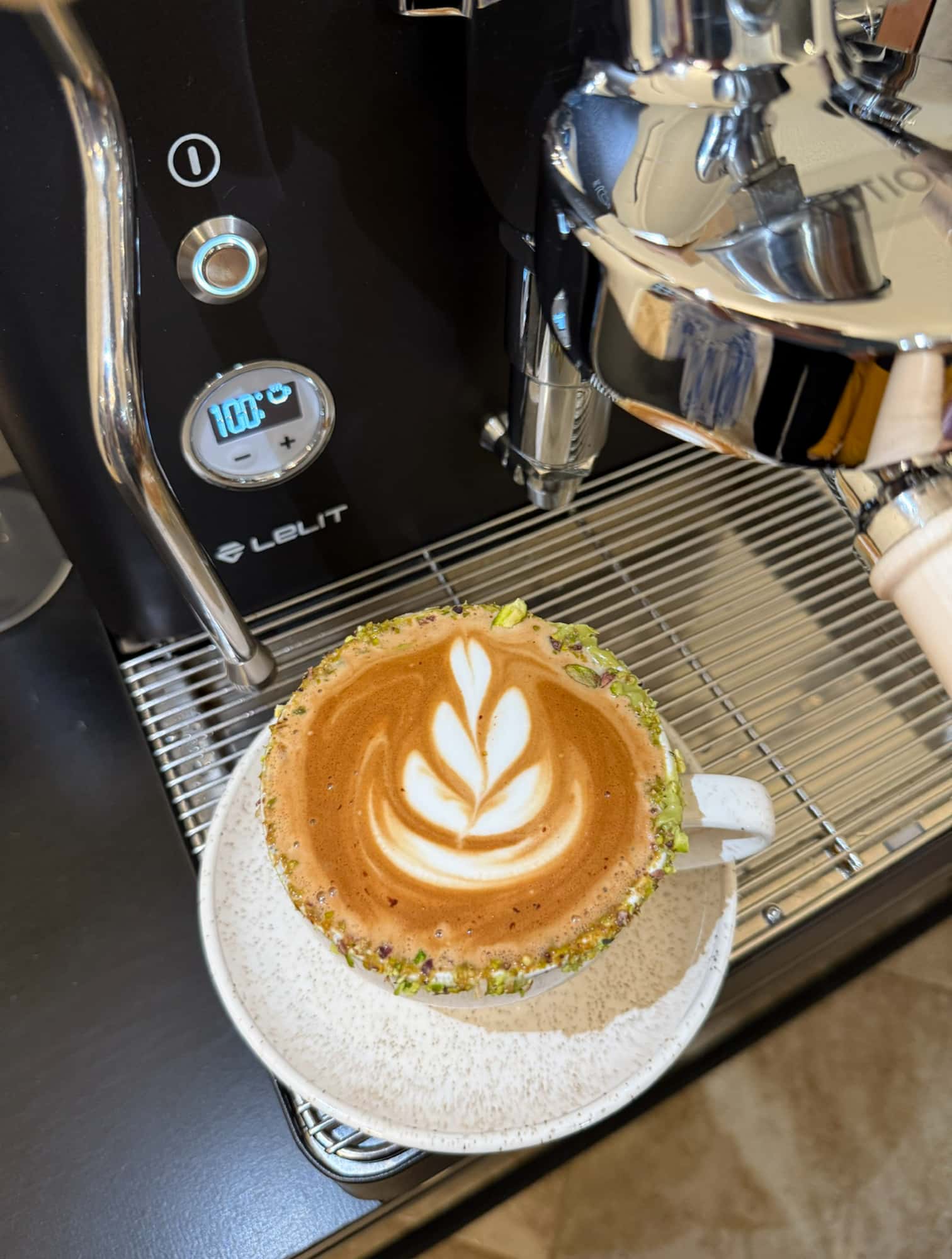 Signature pistachio latte